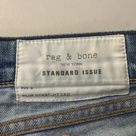 Rag and Bone Women's slim straight leg distressed jeans size 32 medium wash - Picture 10 of 16